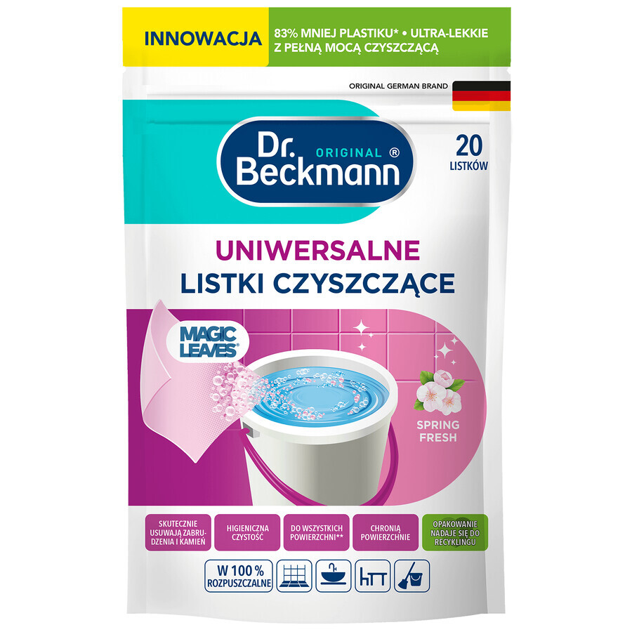 Dr Beckmann, tampons nettoyants, multifonctionnels, Spring Fresh, 20 pièces