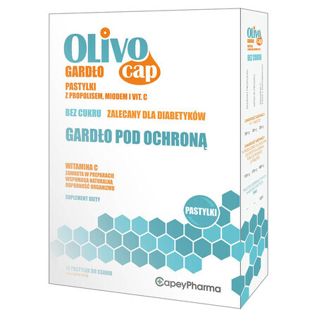 Olivocap pastilles pour la gorge à la propolis, au miel et à la vit. C, sans sucre, 16 pastilles