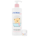 Linomag Emolients, lozione da bagno per neonati e bambini a partire da 7 mesi, 400 ml + crema protettiva, 15 ml in omaggio