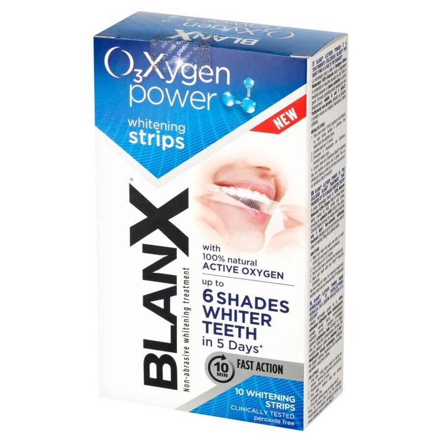 BlanX O3X bandes de blanchiment des dents avec oxygène actif, 10 pièces