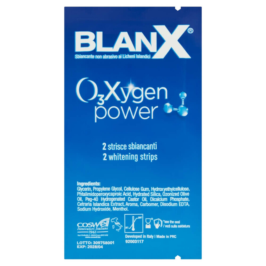 BlanX O3X bandes de blanchiment des dents avec oxygène actif, 10 pièces