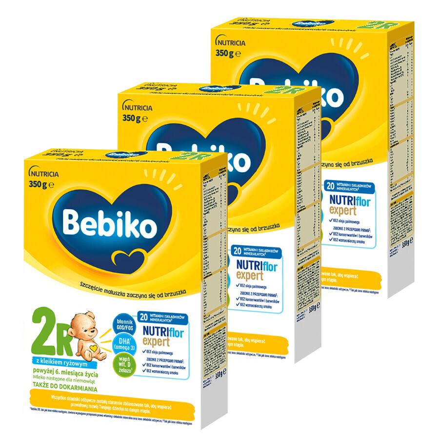 Set Bebiko 2R Nutriflor Expert, opvolgmelk met rijstepap, vanaf 6 maanden, 3 x 350 g