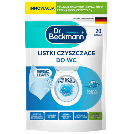 Dr Beckmann, feuilles de nettoyage pour toilettes, Ocean Breeze, 20 pièces