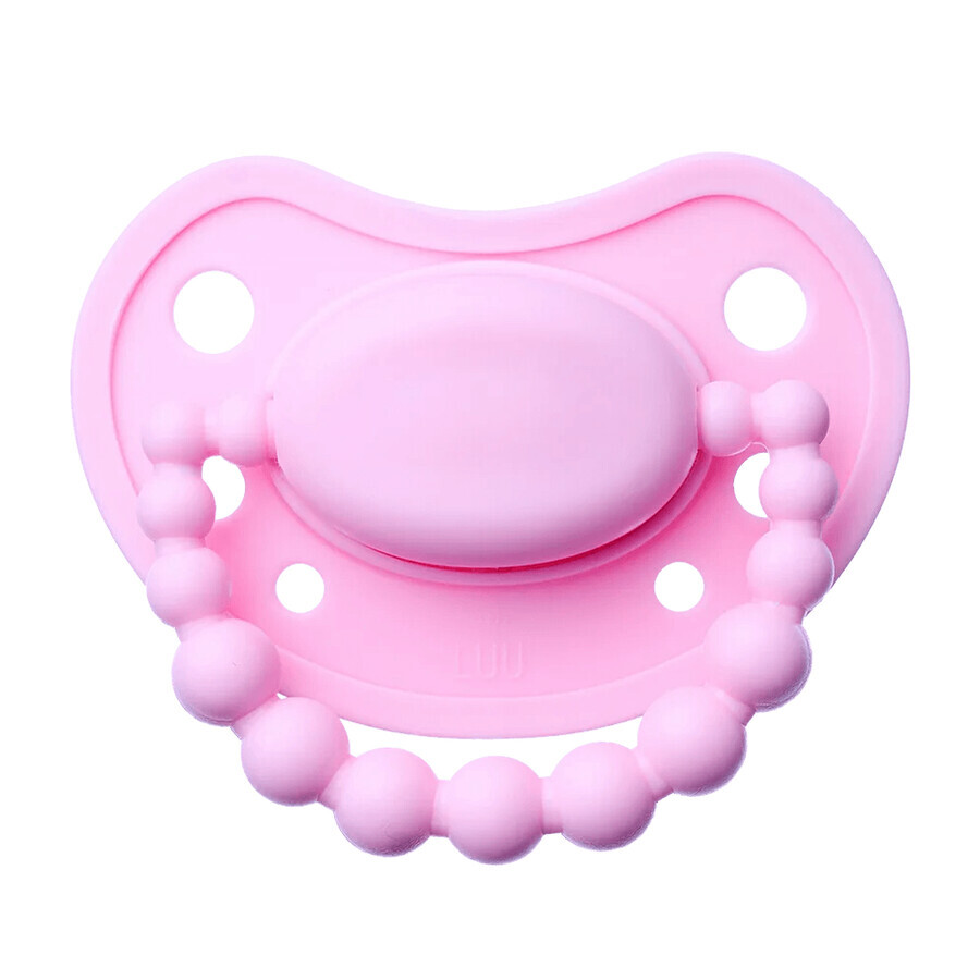 Luu Kids, tétine, positionnement, silicone, Pink A Boo, 0-3 mois, 1 pièce