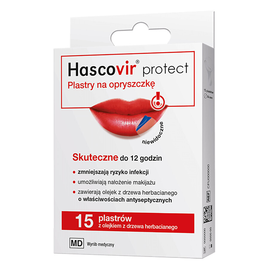 Hascovir Protect, herpes patches, 15 pcs