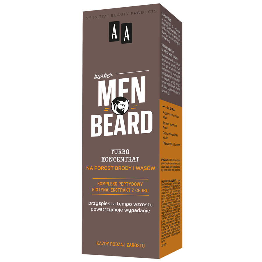 AA Men Beard, turbo-concentrate for beard and mustache growth, 30 ml