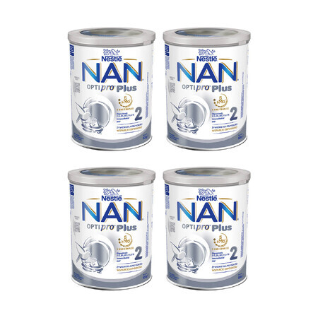 Nestle NAN Optipro Plus 2 HM-O, Folgenahrung für Säuglinge ab 6 Monaten, 4 x 800 g