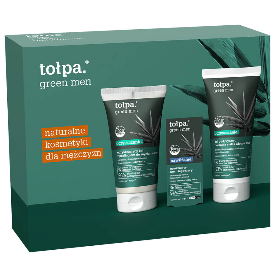 Set Tołpa Green Men, Peeling-Gesichtsgel 150 ml + Gesichtscreme 50 ml