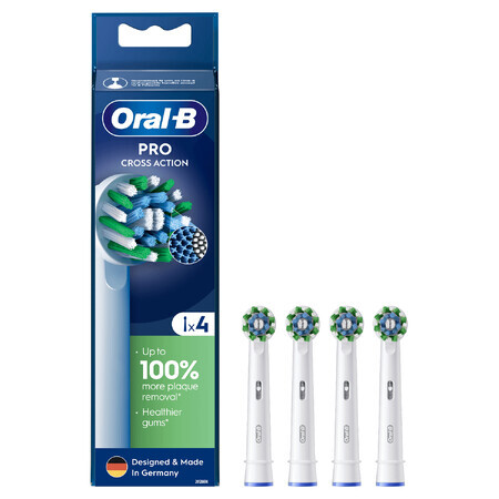 Oral-B Pro Cross Action, embouts de remplacement pour brosse à dents électrique Clean Maximiser, 4 pièces