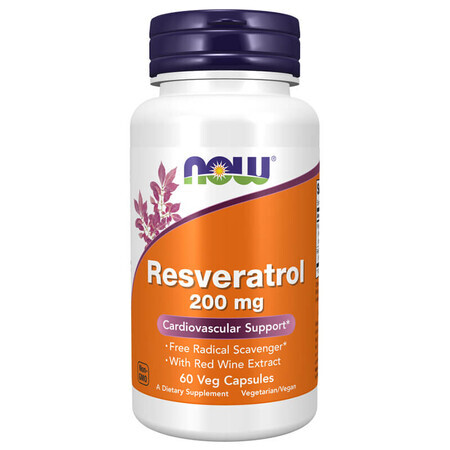 Now Foods Resveratrol 200 mg, 60 gélules