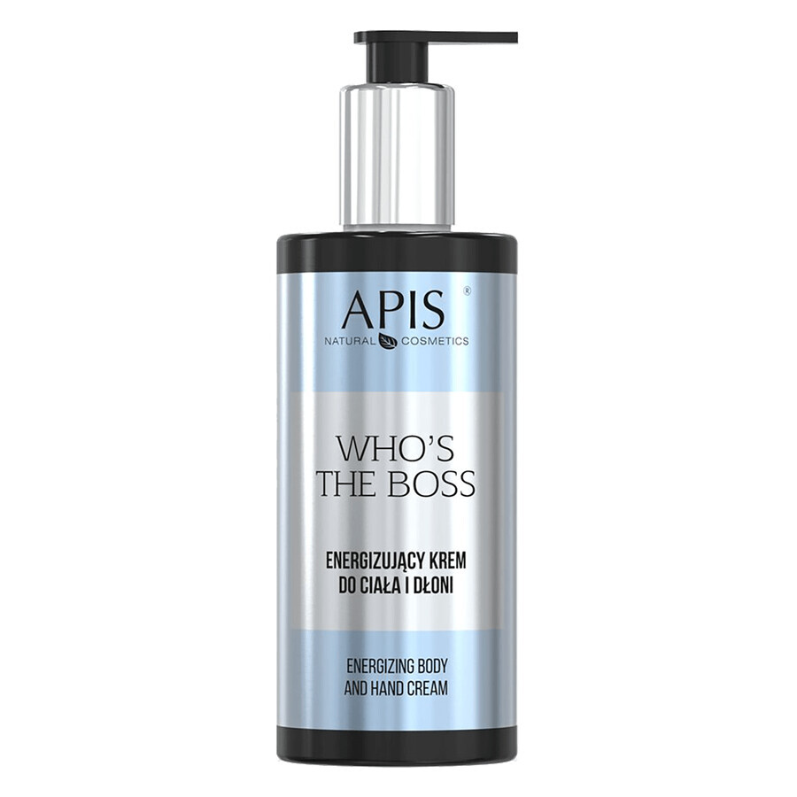 Apis Who's The Boss set, gel doccia corpo energizzante 3 in 1 300 ml + crema corpo e mani energizzante 300 ml