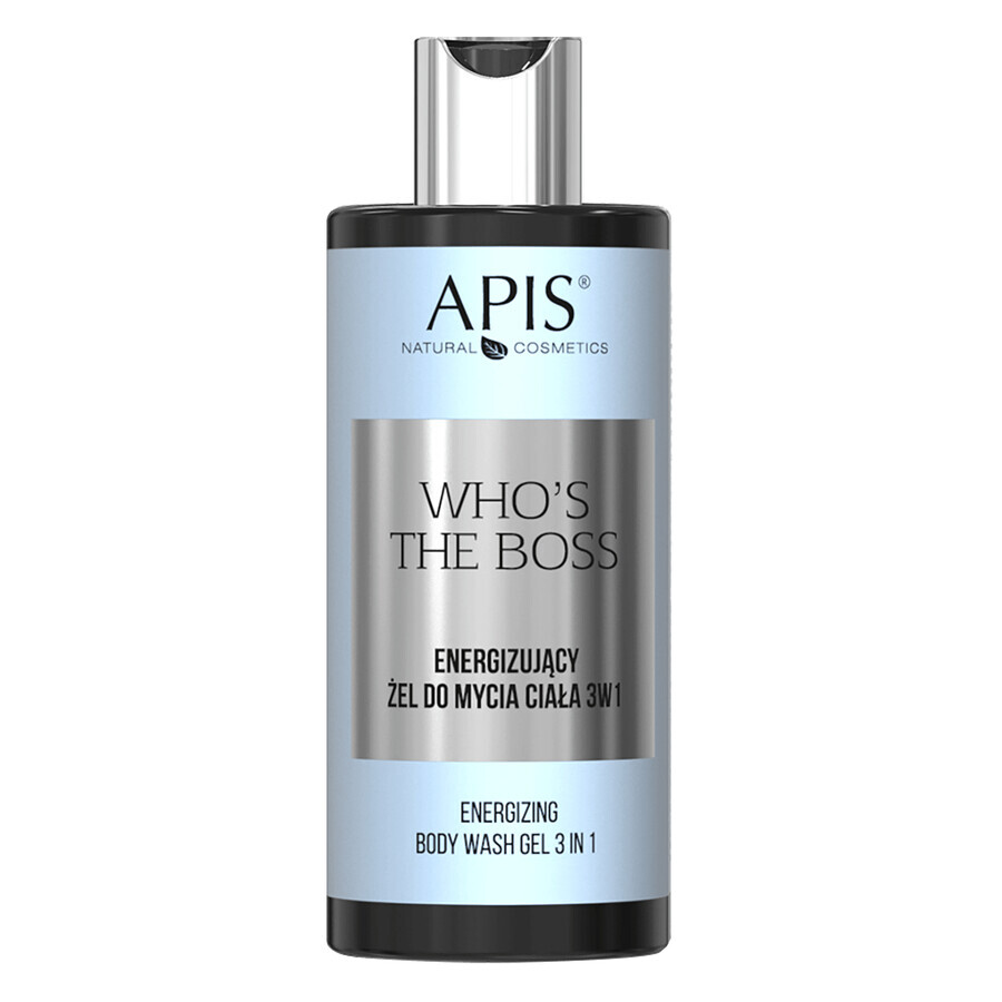 Apis Who's The Boss set, gel doccia corpo energizzante 3 in 1 300 ml + crema corpo e mani energizzante 300 ml