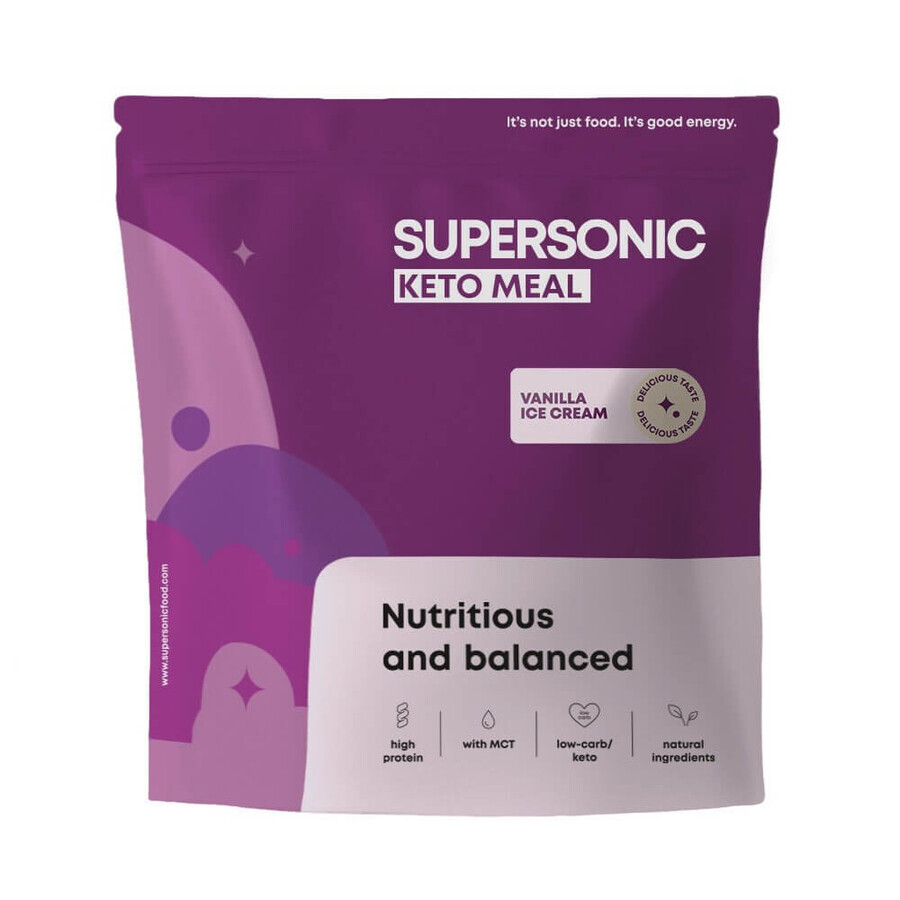 Supersonic Keto Meal, glace à la vanille, 800 g + shaker, 700 ml gratuit