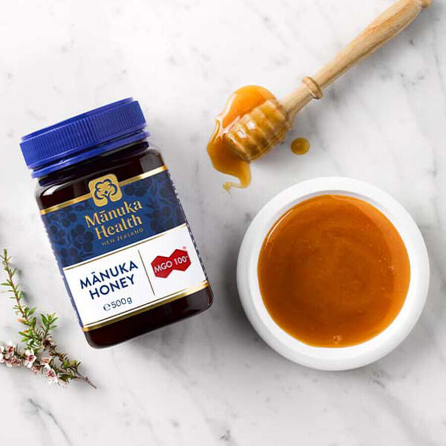 Manuka Health geschenkset, Manuka honing MGO 100+, 500 g + gratis houten lepel