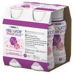 Resource Diabetes Plus, goût fraise, 4 x 200 ml + sac de courses gratuit