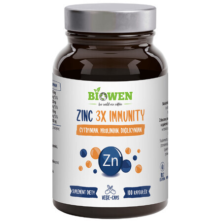 Biowen Zinc 3x Immunité, 100 gélules