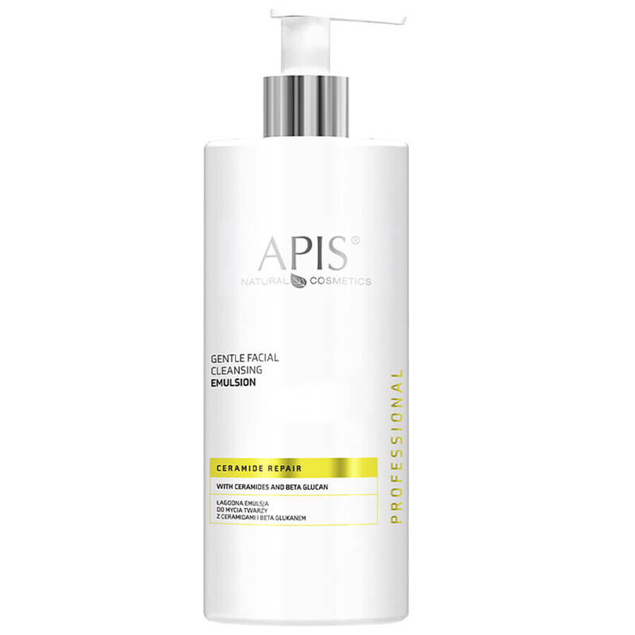 Apis Professional Ceramide Repair, Émulsion nettoyante douce pour le visage aux céramides et au bêta-glucane, 500 ml + massage facial jade, 1 gratuit