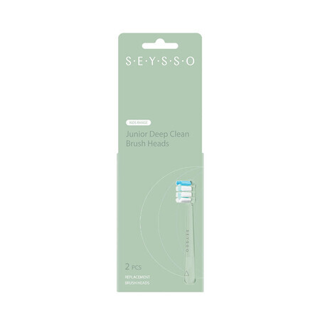 Seysso Deep Clean, embouts de remplacement pour brosse à dents sonic Junior, vert, 2 pièces