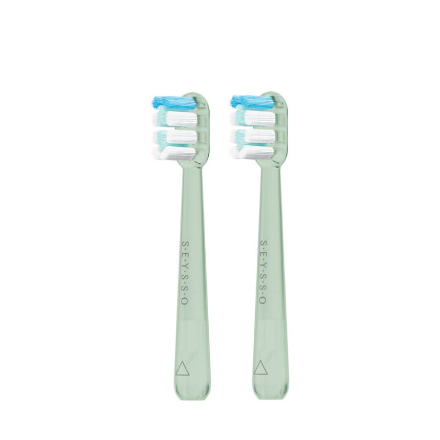 Seysso Deep Clean, embouts de remplacement pour brosse à dents sonic Junior, vert, 2 pièces