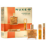 Nuxe Glow Huile Prodigieuse Or set, huile roll-on, 8 ml + huile pour les lèvres, 10 ml + huile sèche, 50 ml