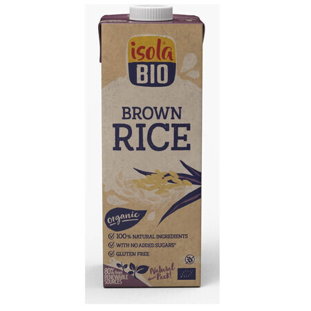 Boisson de riz brun biologique sans gluten Isola Bio, 1L , AbbaFoods