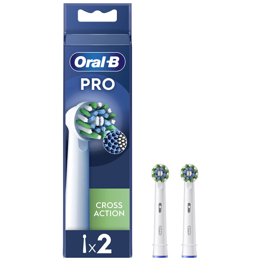 Oral-B Pro Cross Action, embouts de remplacement pour brosse à dents électrique Clean Maximiser, 2 pièces