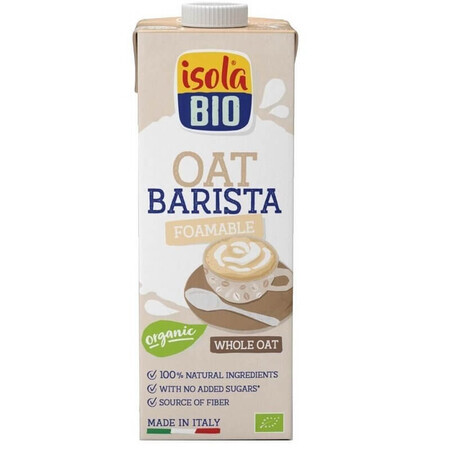 Bevanda di avena integrale bio per caffè senza zucchero Barista, 1L, Isola Bio