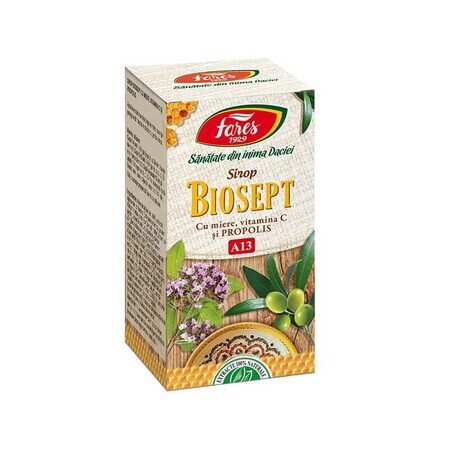 Sirop de miel et de propolis Biosept, A13, 100 ml, Fares