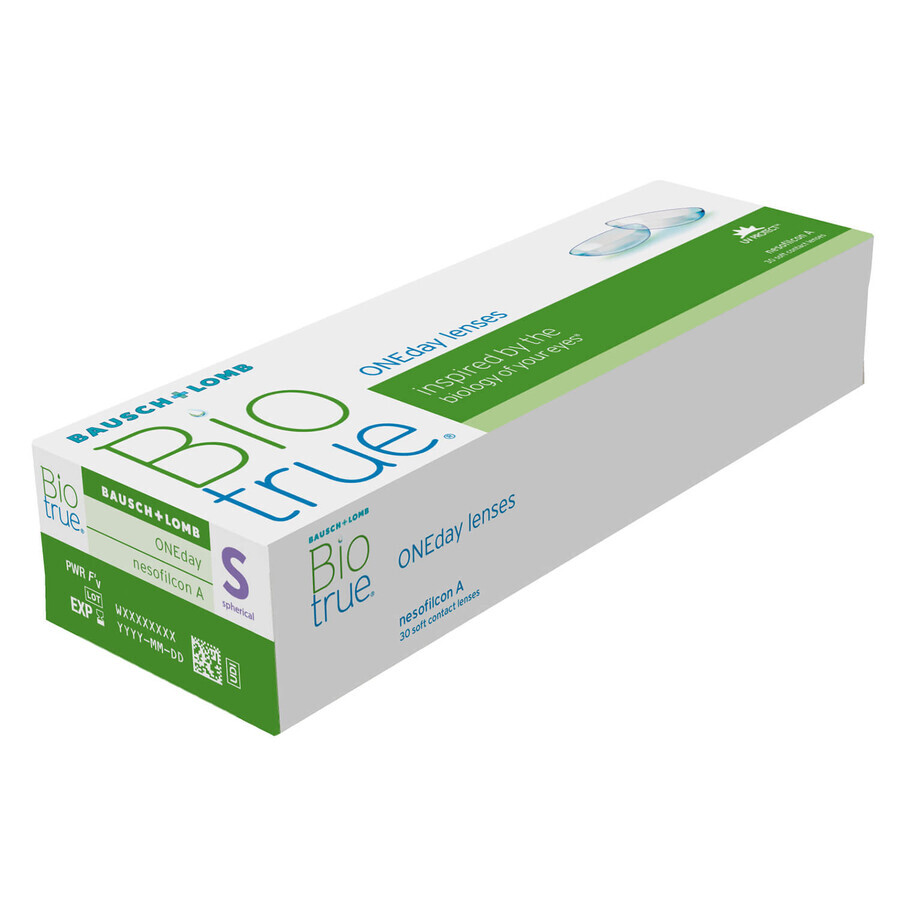 Biotrue ONEday, lenti a contatto, 1 giorno, sferiche, - 1,25, 30 pz.