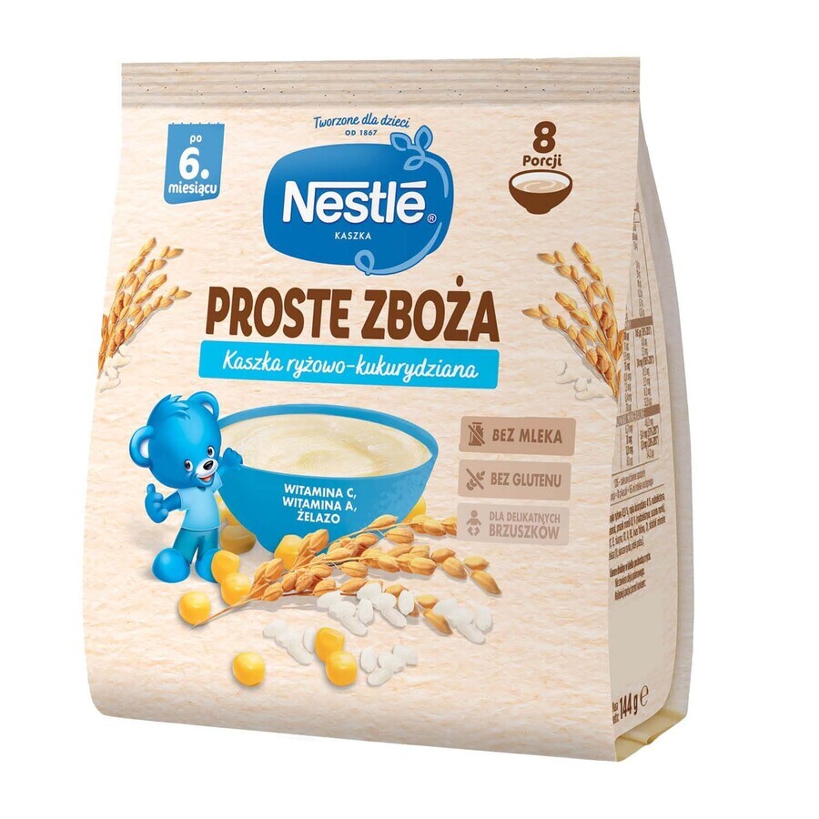 Nestlé Proste Zboża Bouillie de riz avec du maïs, sans lait, après 6 mois, 144 g