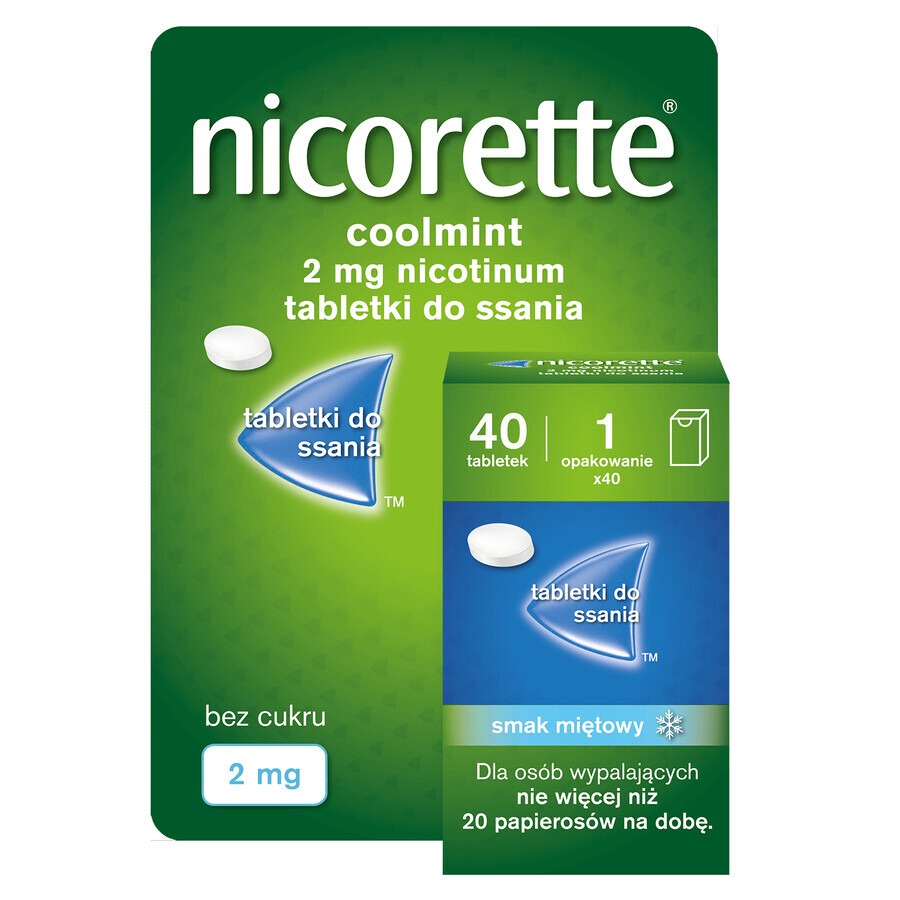 Nicorette Coolmint 2 mg, 40 comprimés