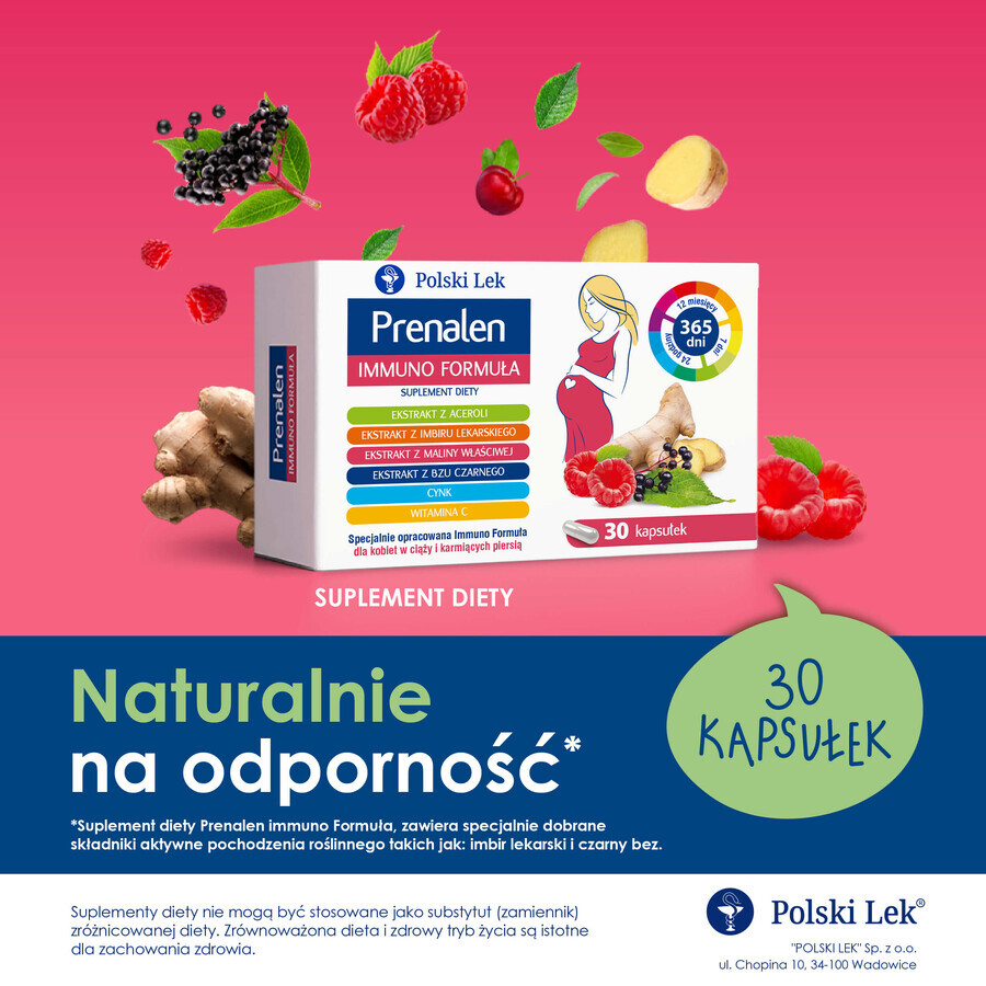 Prenalen Immuno Formula set, pour les femmes enceintes et allaitantes, 2 x 30 gélules