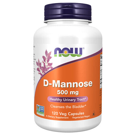 Now Foods D-mannosio 500 mg, D-mannosio, 120 capsule