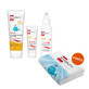 Set Emolium Suncare SPF 50+, cr&#232;me solaire 50 ml + spray solaire 100 ml + lotion solaire 125 ml + serviette de bain gratuite