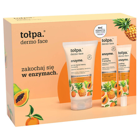 Tołpa Enzyme Set, gel nettoyant pour le visage, 150 ml + 3 enzymes peeling, 40 ml