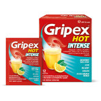 Gripex Hot Intense 1 g + 50 mg + 12,2 mg, 12 sachets