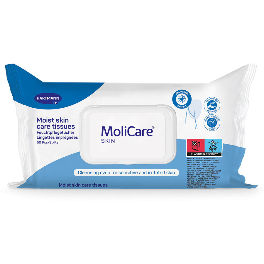 MoliCare Skin, Feuchttücher für die Hautpflege, 50 Stück