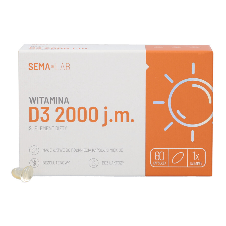 SEMA Lab Vitamin D3 2000 IU, 60 softgels