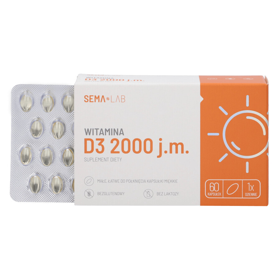 SEMA Lab Vitamin D3 2000 IU, 60 softgels