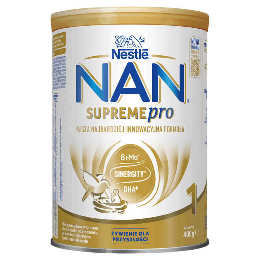 Nestlé NAN Supremepro 1 HMO, lait pour bébés dès la naissance, 400 g