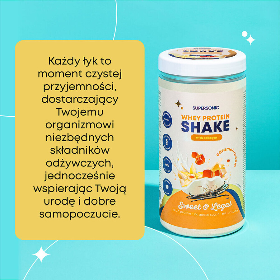 Supersonic, proteïneshake met collageen, karamel- en roomsmaak, lactosevrij, 560 g