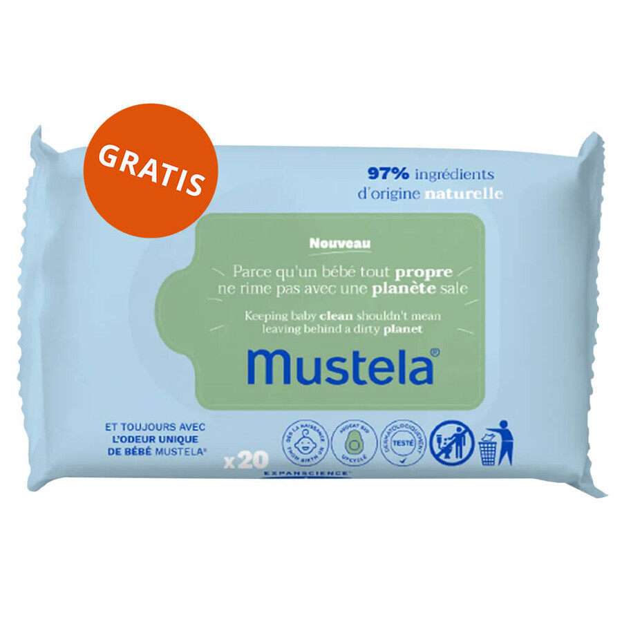 Bebilon Advance Pronutra 2 set, lait de suite, plus de 6 mois, 2 x 1000 g + lingettes humides Mustela, 60 gratuites