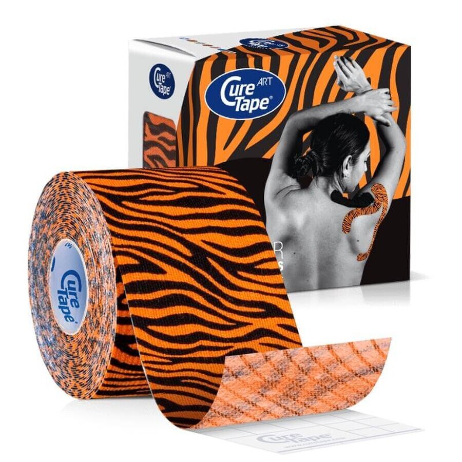 CureTape Art Tiger Oranje, kinesiologische tape, 5 cm x 5 m, 1 st