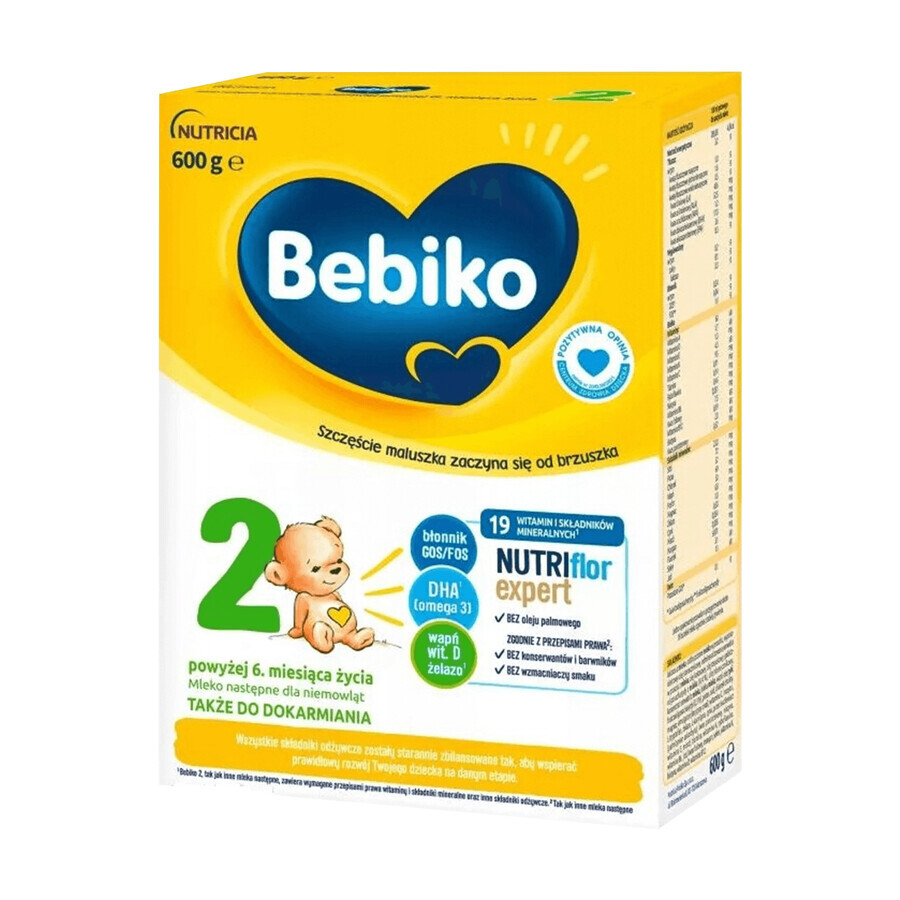 Bebiko 2 Nutriflor Expert lait de suite, plus de 6 mois, 3 x 600 g