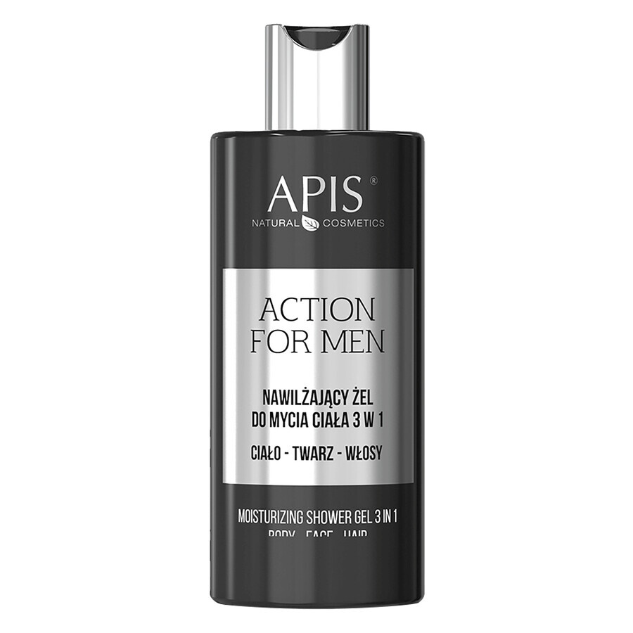 Coffret Apis Action For Men, gel nettoyant hydratant pour le corps 3-en-1 300 ml + crème nourrissante pour le corps et les mains 300 ml