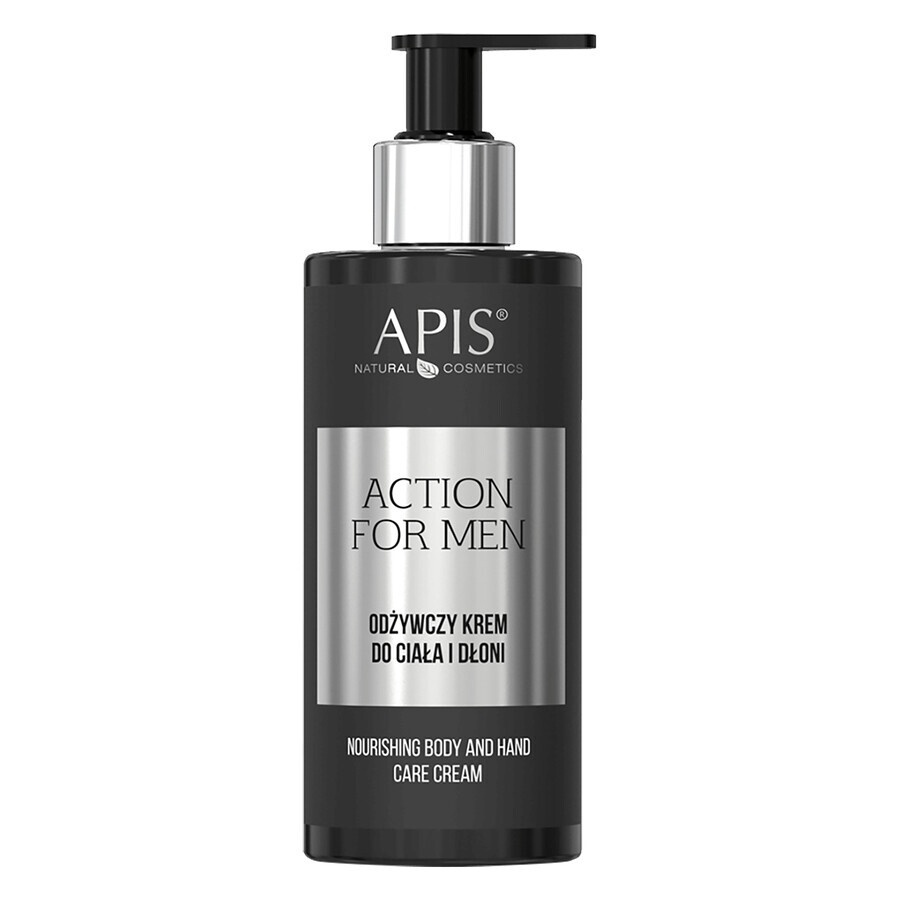 Coffret Apis Action For Men, gel nettoyant hydratant pour le corps 3-en-1 300 ml + crème nourrissante pour le corps et les mains 300 ml