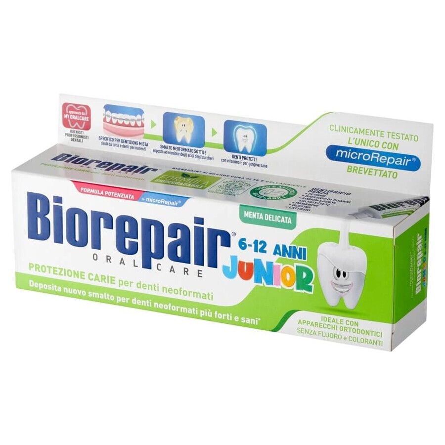 Biorepair Junior, fluoride-free toothpaste for children, soft mint, 6-12 years, 75 ml