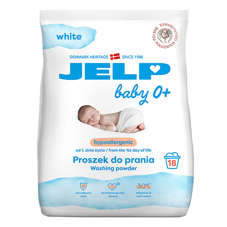 Jelp 0+, lessive hypoallergénique, blanc, 1,35 kg