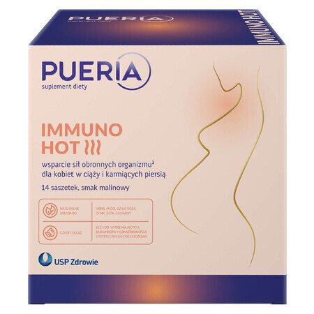 Pueria Immuno Hot, goût framboise, 14 sachets