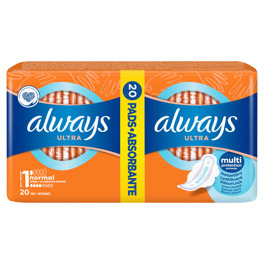 Always Ultra, Towels with wings, Normal Plus, 20 pcs